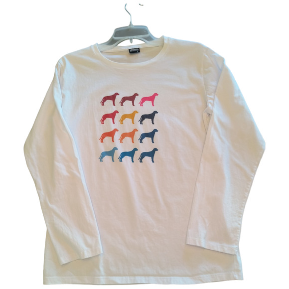 Idakoos  Colorful Labrador Retriever Long Sleeve T-shirt size L - Picture 10 of 13